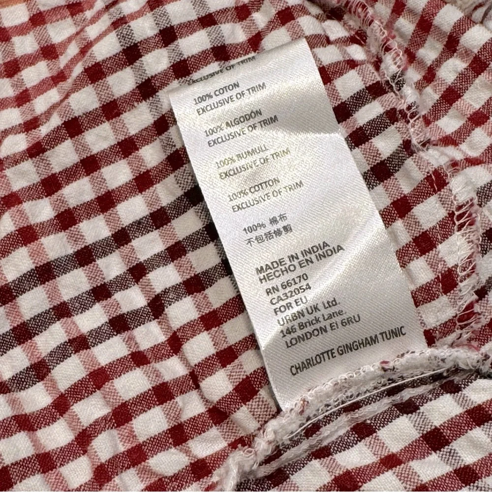 Free People CHARLOTTE GINGHAM TUNIC Size XS/